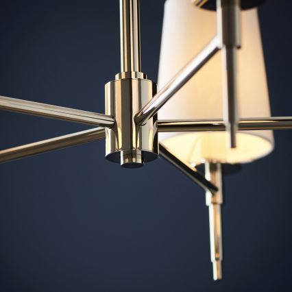 Endon 99457 - Candelabru suspendat pe lanț, 5xE14/6W/230V, crom lucios/alb
