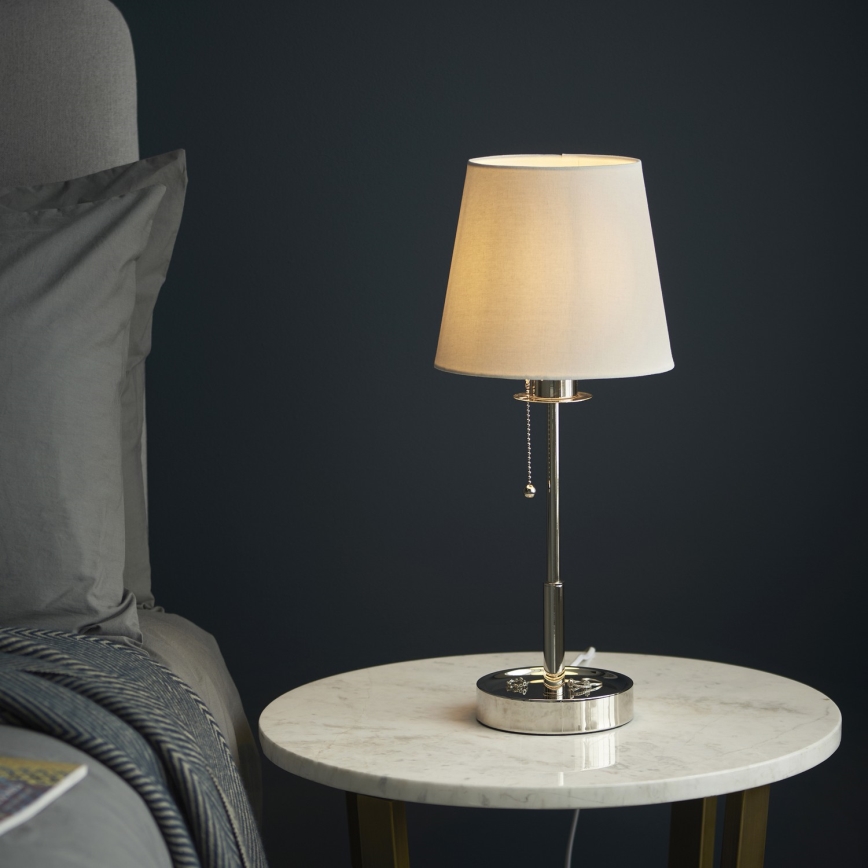 Endon 99596 - Lampă de masă 1xE27/10W/230V alb/crom lucios