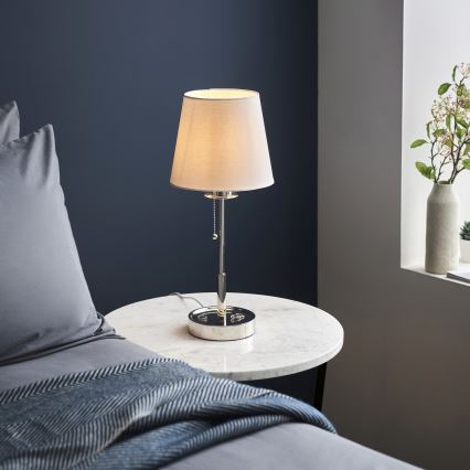 Endon 99596 - Lampă de masă 1xE27/10W/230V alb/crom lucios