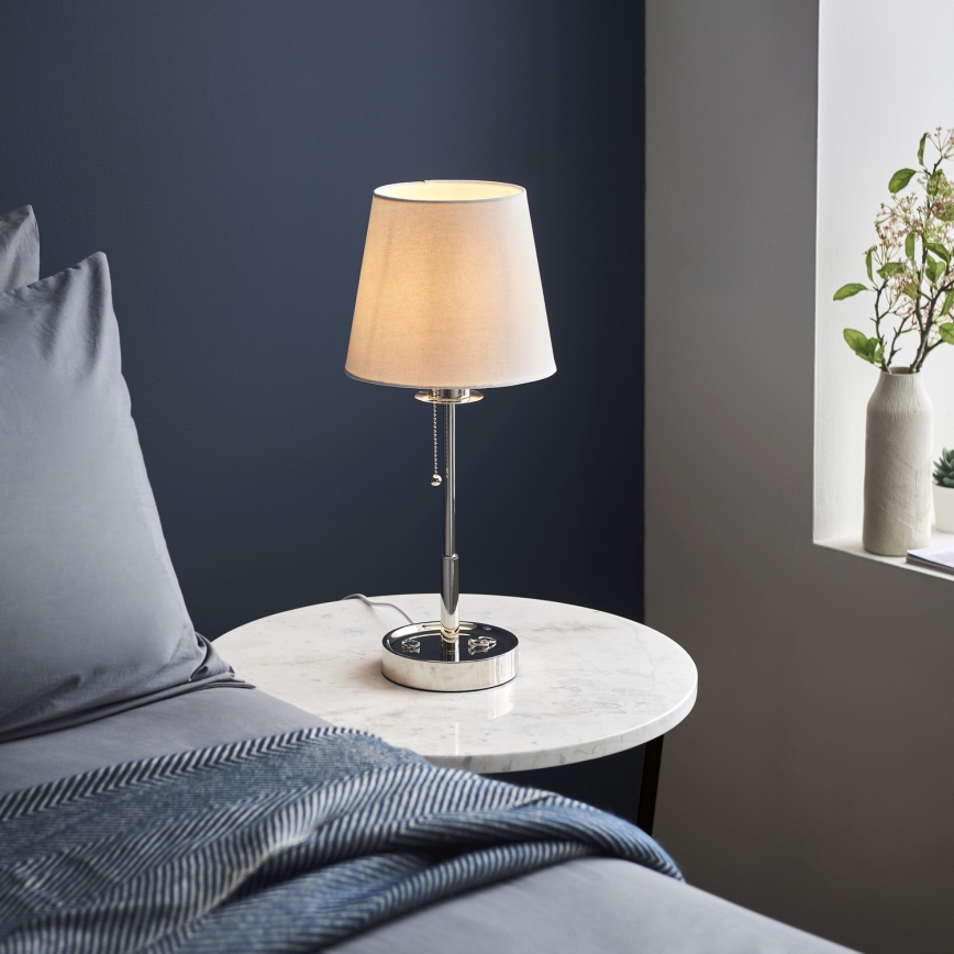 Endon 99596 - Lampă de masă 1xE27/10W/230V alb/crom lucios