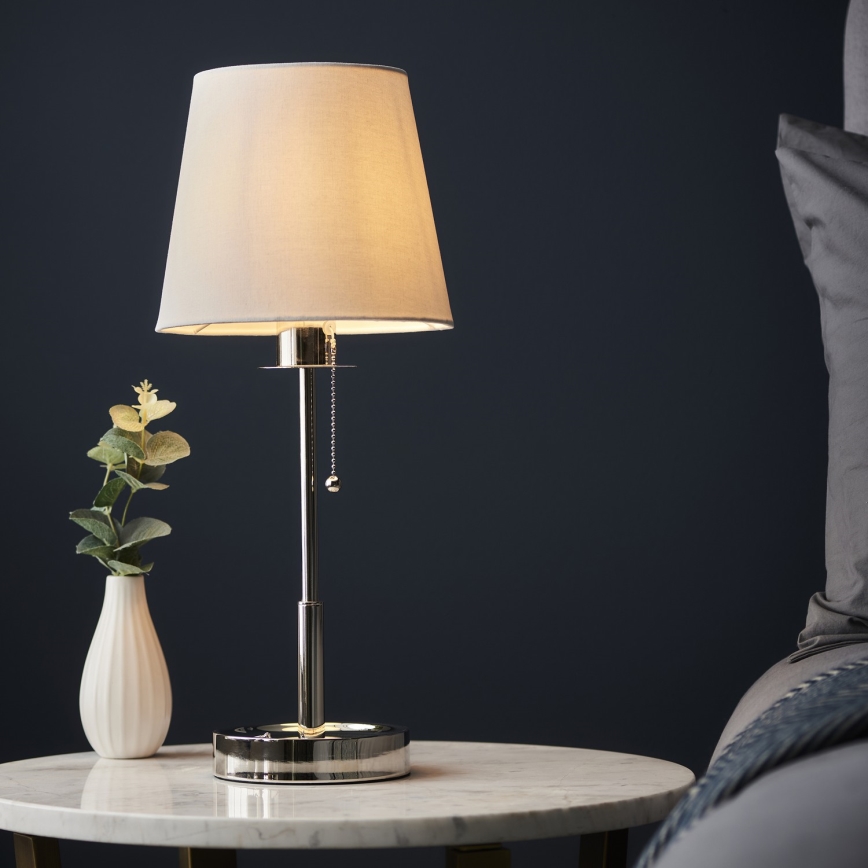 Endon 99596 - Lampă de masă 1xE27/10W/230V alb/crom lucios
