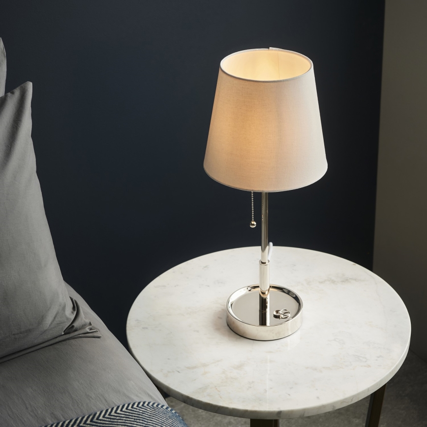 Endon 99596 - Lampă de masă 1xE27/10W/230V alb/crom lucios