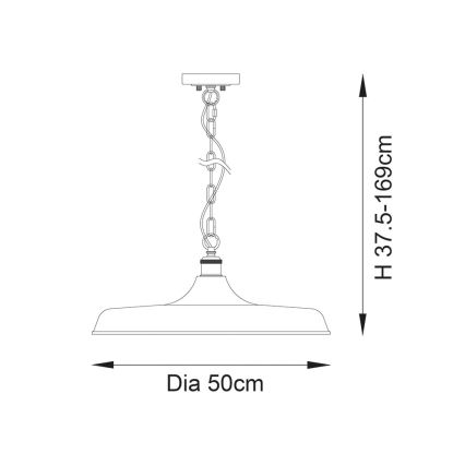 Endon 99999 - Candelabru pe lanț SABIAN 1xE27/10W/230V crem/auriu