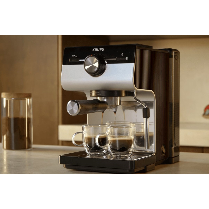 Espressor pentru două cești Krups AUTHENTIC 1450W/230V gri