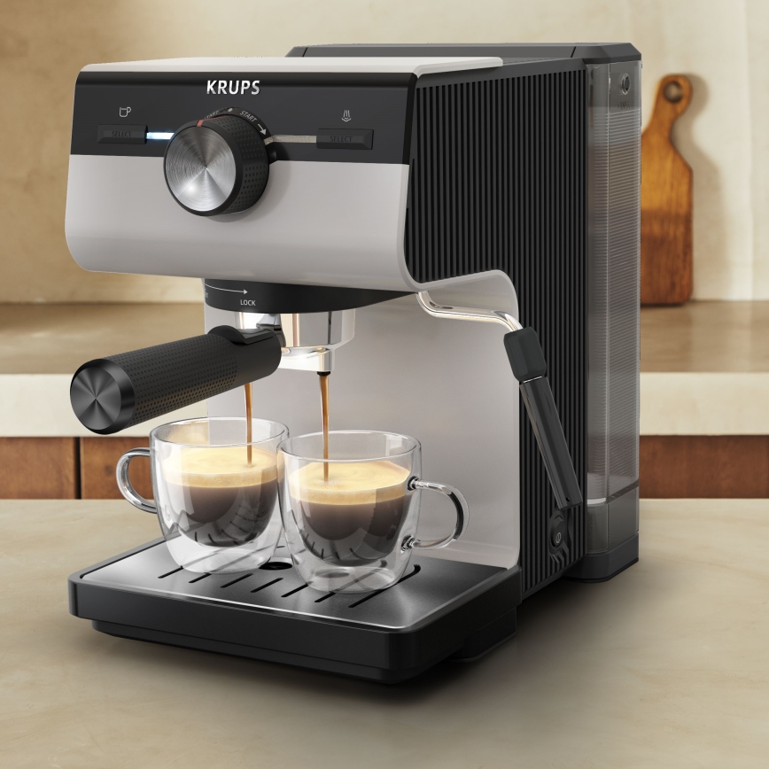 Espressor pentru două cești Krups AUTHENTIC 1450W/230V gri