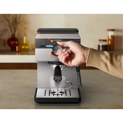 Espressor pentru două cești Krups AUTHENTIC 1450W/230V gri