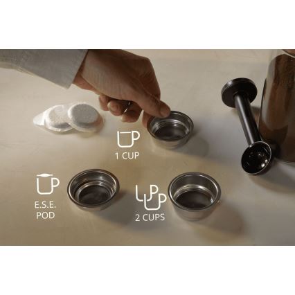 Espressor pentru două cești Krups AUTHENTIC 1450W/230V gri