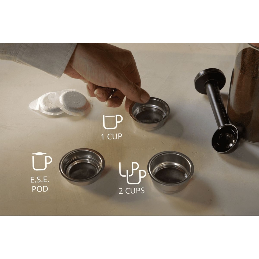 Espressor pentru două cești Krups AUTHENTIC 1450W/230V gri