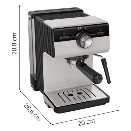 Espressor pentru două cești Krups AUTHENTIC 1450W/230V gri