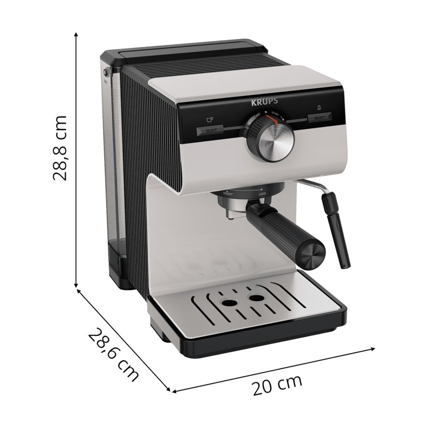 Espressor pentru două cești Krups AUTHENTIC 1450W/230V gri