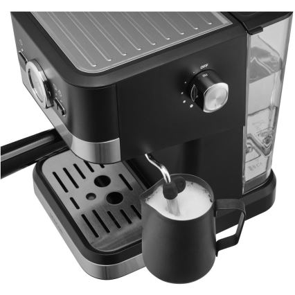 Espressor Sencor 1050W/230V negru/crom mat