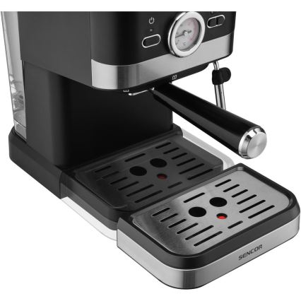 Espressor Sencor 1050W/230V negru/crom mat