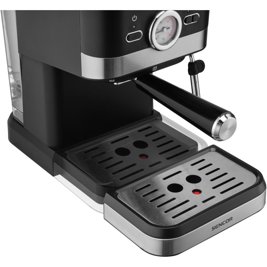 Espressor Sencor 1050W/230V negru/crom mat