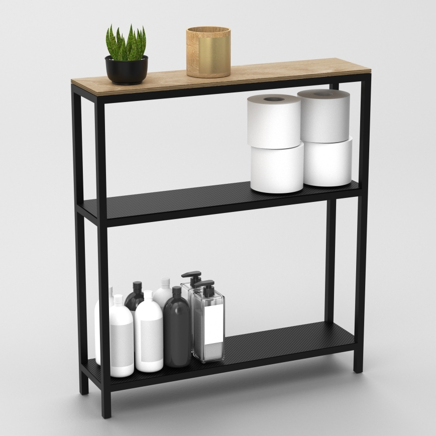 Etajeră de baie 67x60 cm negru