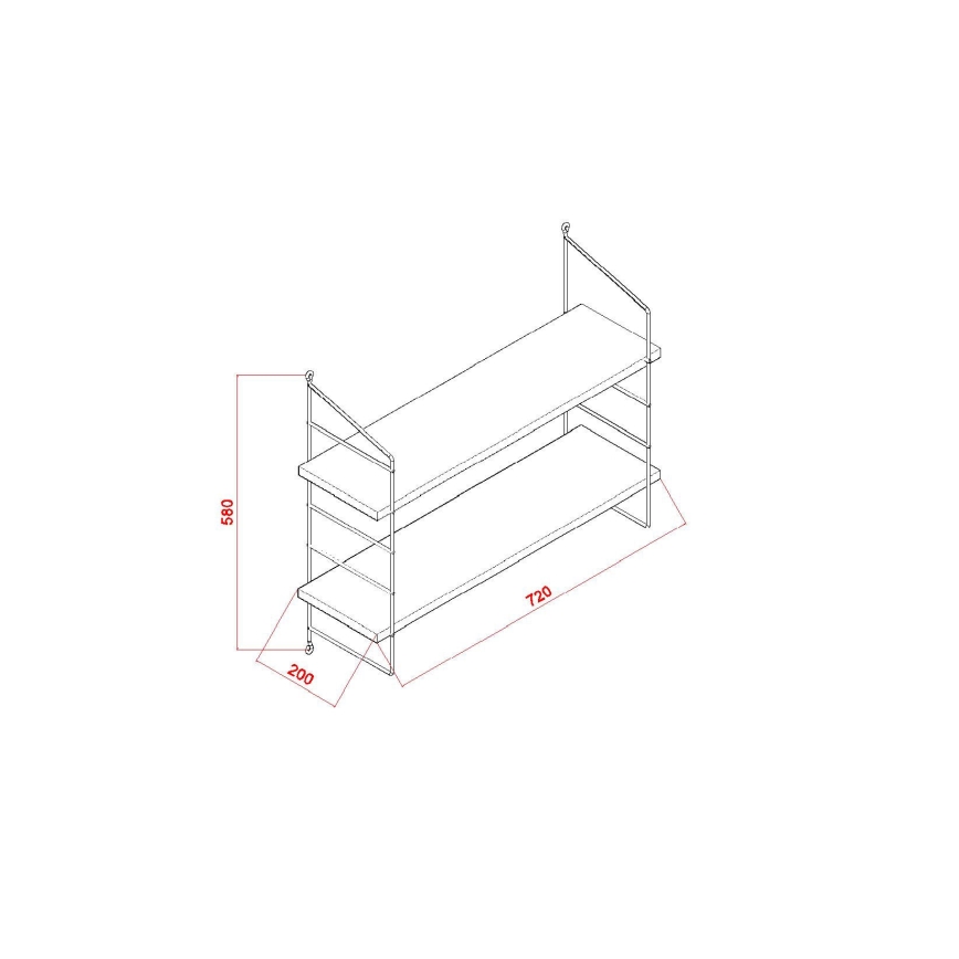 Etajeră de perete ARMONI 58x72 cm albă
