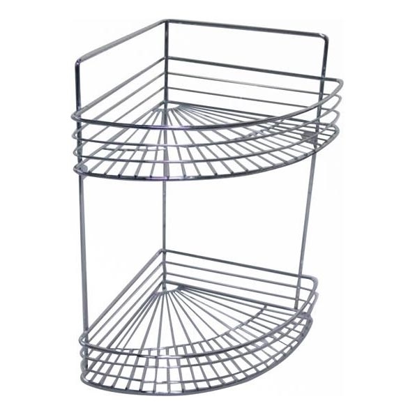 Etajeră de perete cu două rafturi pentru duș 30,6x37,5 cm crom lucios