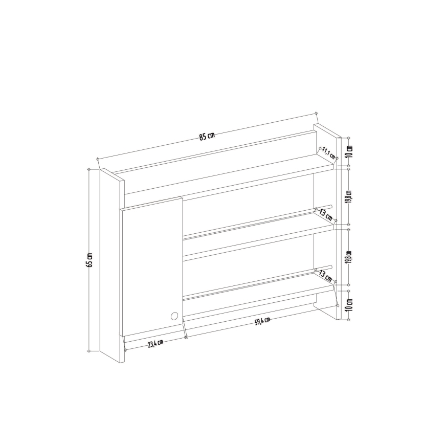 Etajeră de perete de bucătărie KNERR 65x85 cm albă