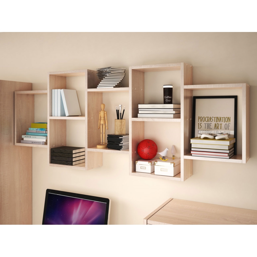 Etajeră de perete TRIO 65x161 cm stejar sonoma