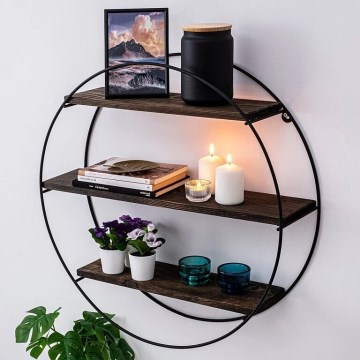 Etajeră de perete TULIPA 60x15 cm molid/negru