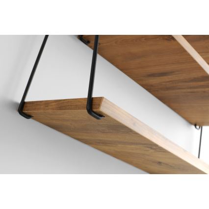 Etajeră de perete ZIHON 63,5x60 cm neagră/maro