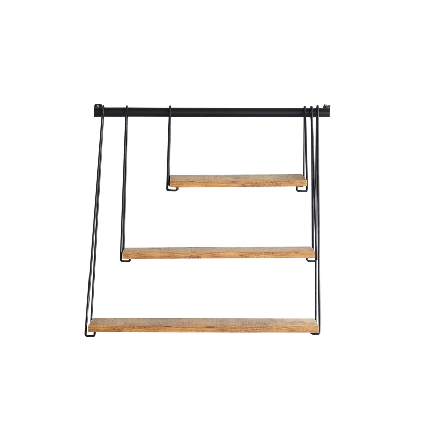 Etajeră de perete ZIHON 63,5x60 cm neagră/maro