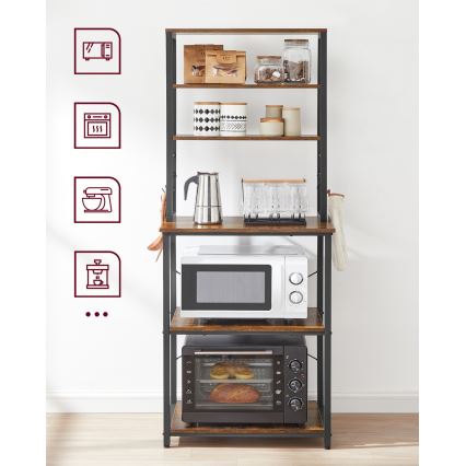 Etajeră MARGE maro/negru