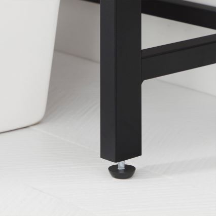 Etajeră pentru baie RENARO, maro/negru