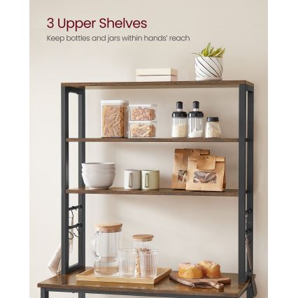 Etajeră pentru bucătărie MARGE, maro/negru