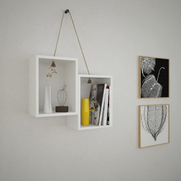 Etajeră suspendată PELESENG 60x60 cm albă