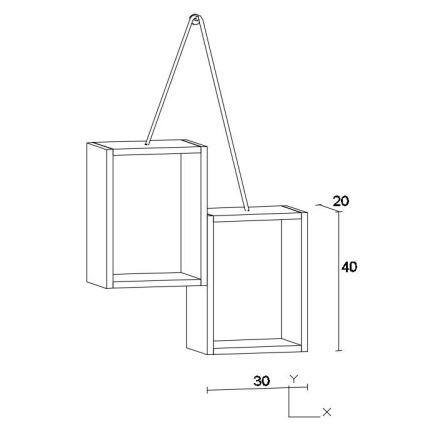 Etajeră suspendată PELESENG 60x60 cm albă