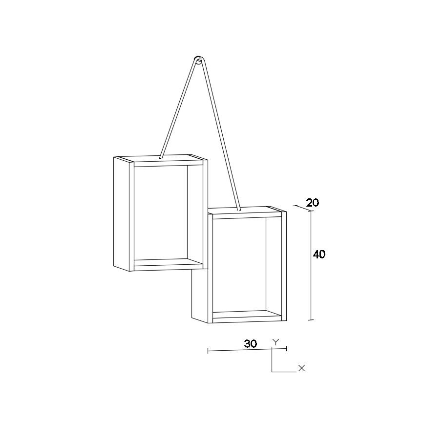 Etajeră suspendată PELESENG 60x60 cm albă