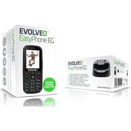 Evolveo - EasyPhone EG 2G telefon mobil pentru seniori, negru