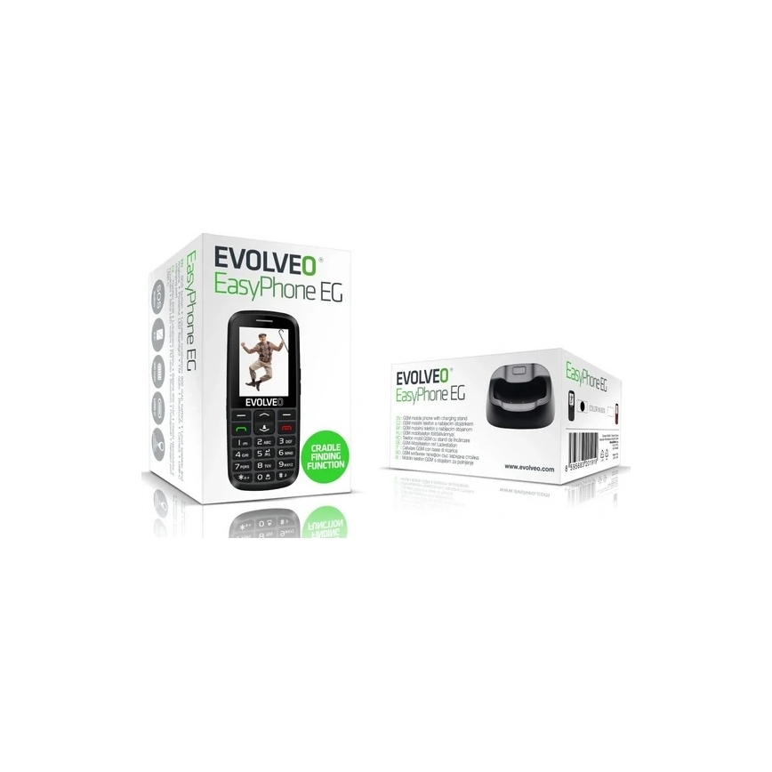 Evolveo - EasyPhone EG 2G telefon mobil pentru seniori, negru