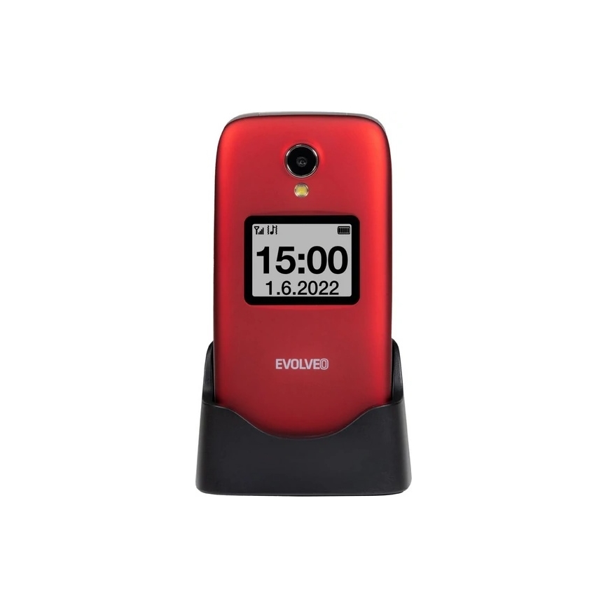 Evolveo - EasyPhone FS, telefon mobil cu clapetă pentru seniori, 2.8 roșu