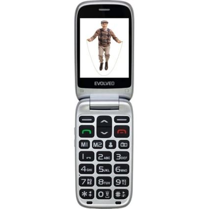 Evolveo - EasyPhone FS, telefon mobil cu clapetă pentru seniori, 2.8 roșu