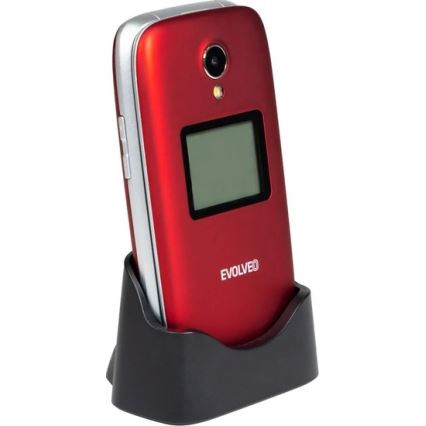 Evolveo - EasyPhone FS, telefon mobil cu clapetă pentru seniori, 2.8 roșu