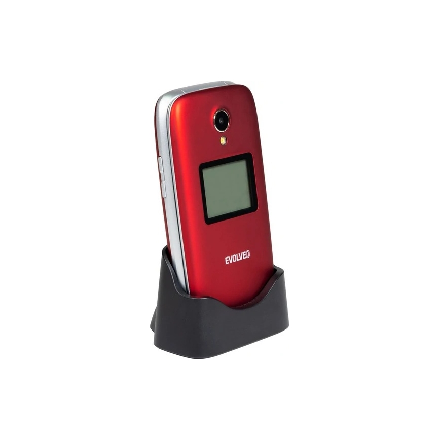 Evolveo - EasyPhone FS, telefon mobil cu clapetă pentru seniori, 2.8 roșu