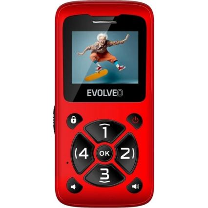 Evolveo - EasyPhone ID, telefon mobil pentru seniori, roșu