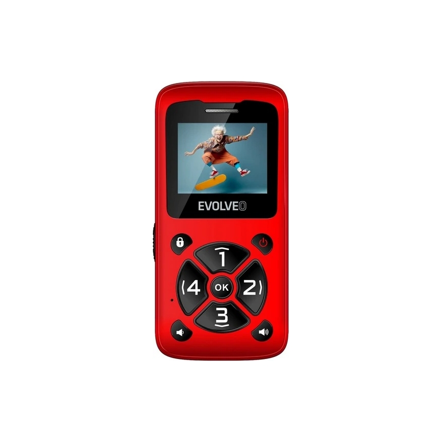 Evolveo - EasyPhone ID telefon mobil roșu pentru seniori