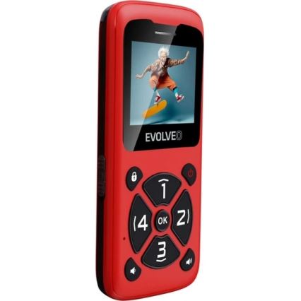 Evolveo - EasyPhone ID telefon mobil roșu pentru seniori
