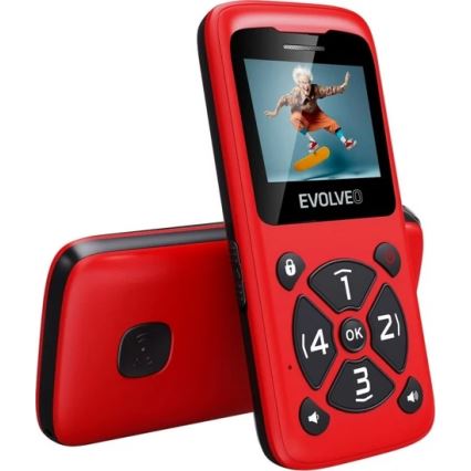 Evolveo - EasyPhone ID telefon mobil roșu pentru seniori
