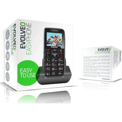 Evolveo - EasyPhone, telefon mobil pentru seniori, negru