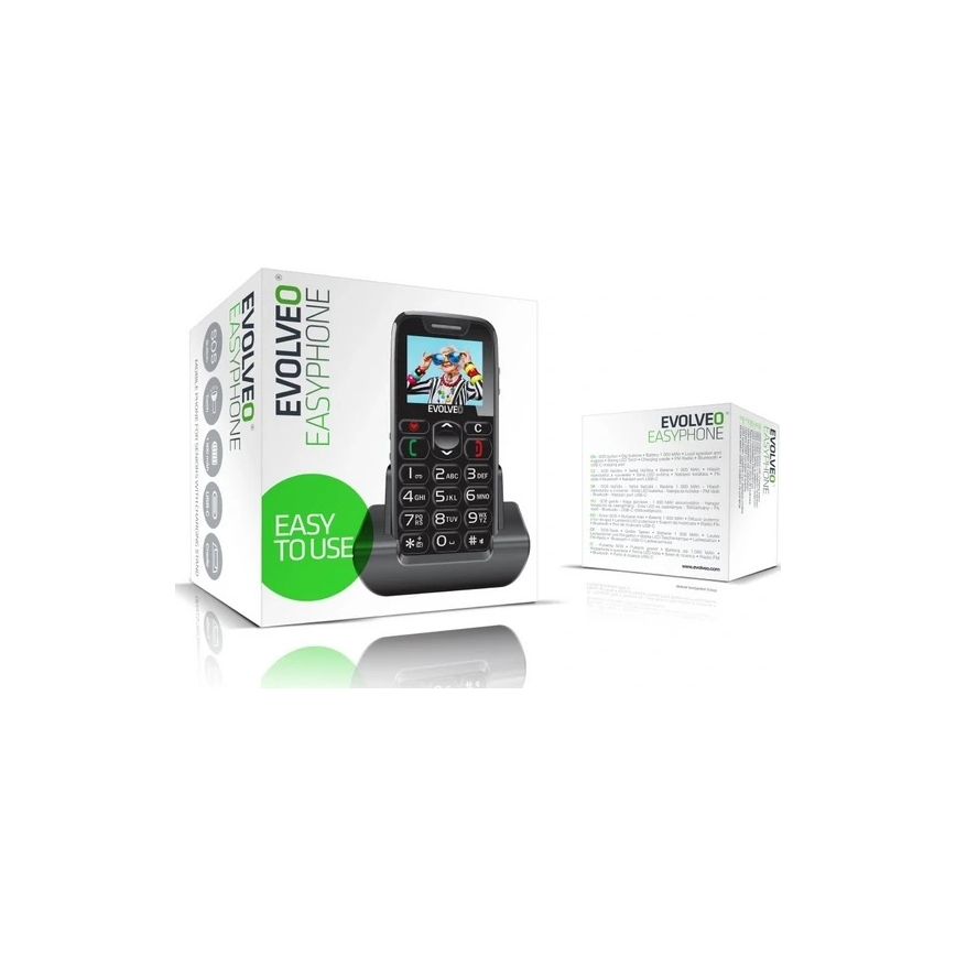 Evolveo - EasyPhone, telefon mobil pentru seniori, negru