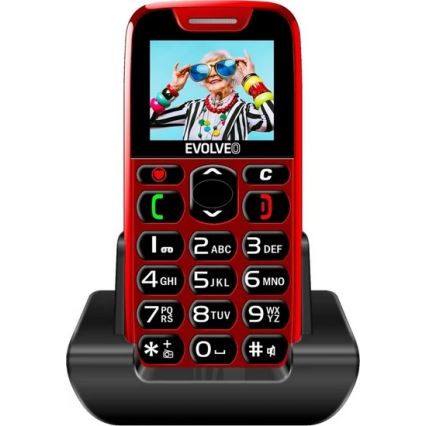 Evolveo - EasyPhone, telefon mobil pentru seniori roșu