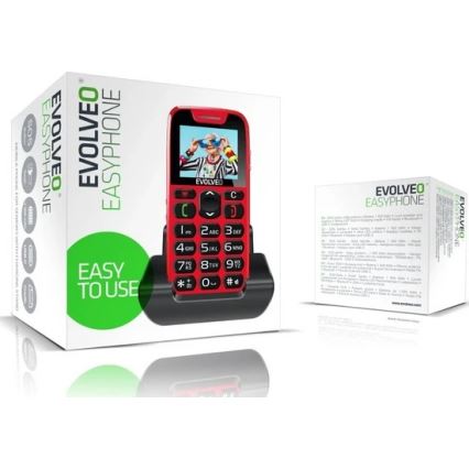 Evolveo - EasyPhone telefon mobil roșu pentru seniori