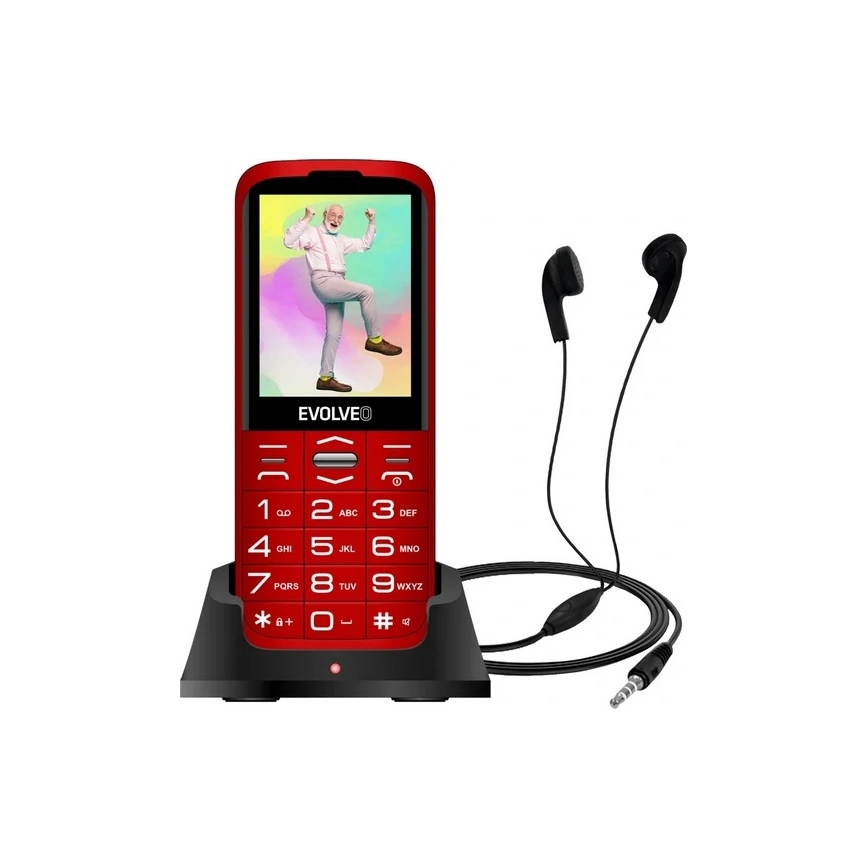 Evolveo - EasyPhone XO, telefon mobil pentru seniori, roșu