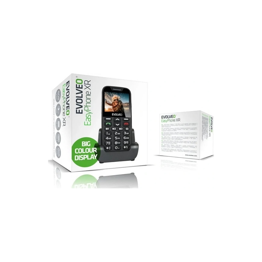 Evolveo - EasyPhone XR 2G telefon mobil pentru seniori, negru