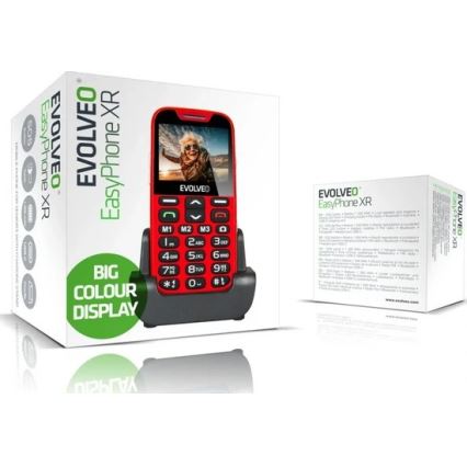 Evolveo - EasyPhone XR 4G, telefon mobil pentru seniori, roșu