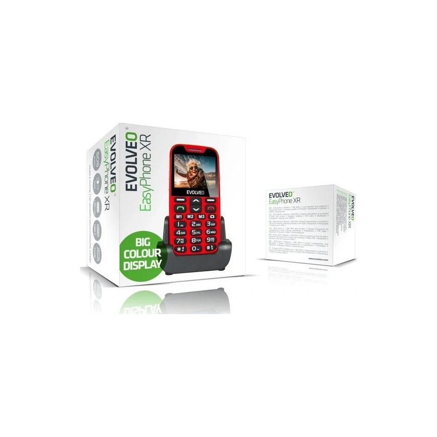 Evolveo - EasyPhone XR 4G, telefon mobil pentru seniori, roșu