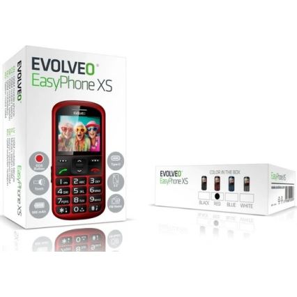 Evolveo - EasyPhone XS telefon mobil pentru seniori roșu